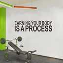 4 x VODOE Earning Your Body is a Process Wall Decals Motivational Gym Quotes Wall Stickers Inspirational Yoga Exercise Sports Positive Fitness Garage Art Vinyl Wall Decor 25"X7"