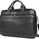 Augus Leather Messenger Bag for Men Vintage Travel Backpack 17 inch laptop Briefcase Shoulder Bags
