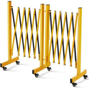 Metal Expandable Barricade Gate, 9FT Folding Safety Barrier Gate, Portable Traffic Crowd Control Barricade Fence
