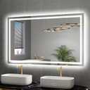 LED Mirror for Bathroom 60x36 Lighted Bathroom Vanity Mirrors with Lights, Brighter Frontlit and Backlit Anti-Fog Mirror, Tempered Glass, Dimmable 3 Colors Light Modes, Memory Function (Lucency)