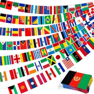 95 ft International Flag Bunting Banner, 100 Pcs World Country String Flags for Classroom, Cultural Events, Sports Festivals, School Activities, Bars, and Global Party Decorations
