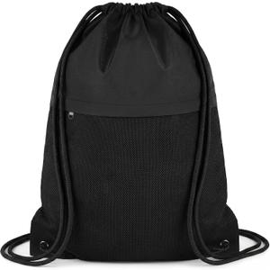 TILYMOL Drawstring Backpack Gym Bag - String Gym Bag for Men & Women, Lightweight Cinch Sports Sackpack for Beach, Travel, Yoga, Swimming, Black