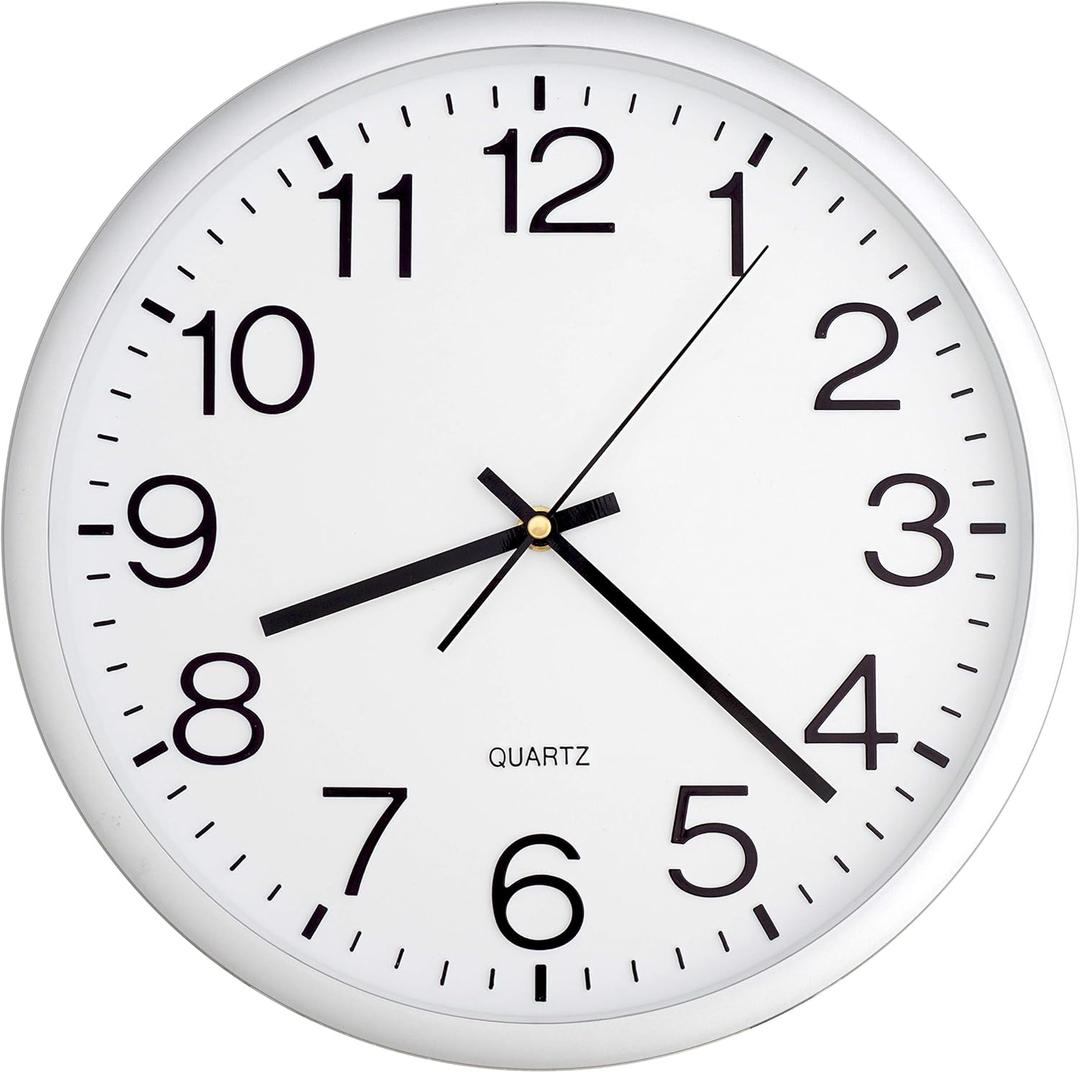 12 inch Modern Burlwood Wall Clock, Silent Non-Ticktack, Home Decor for Living Room, Kitchen, Office