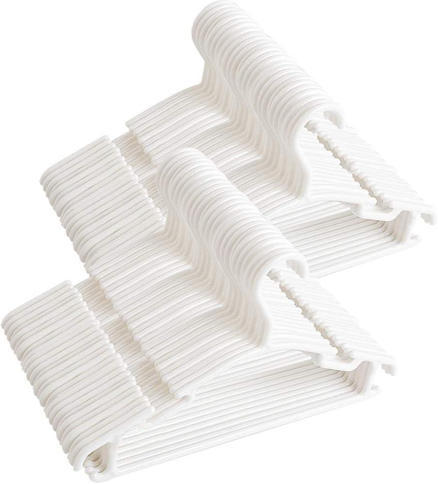 GoodtoU Baby Hangers, 80 Pack Kids Plastic Toddler Baby Clothes Hangers for Closet Small Children Infant Nursery Child Hanger (White)