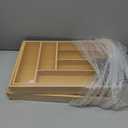 Silverware Organizer Large, Magnetic Connected Expandable 13 Slots Silverware Drawer Organizer From 21 to 37.4 Inches, Adjustable Flatware and Cutlery Holder, Bamboo Utensil Tray for Kitchen Natural