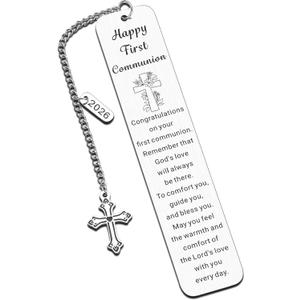 First Communion Gifts for Girls First Communion Gifts for Boys Women Men 1st Holy Communion Bookmark Baptism Confirmation Gifts for Teen Christian Religious Easter Gifts for Kid Easter Basket Stuffers