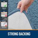 OLANLY Bathroom Rugs 30x20, Extra Soft Absorbent Chenille Bath Rugs, Rubber Backing Quick Dry, Machine Washable Bath Mats for Bathroom Floor, Tub and Shower, Home Decor Accessories, Airy Blue