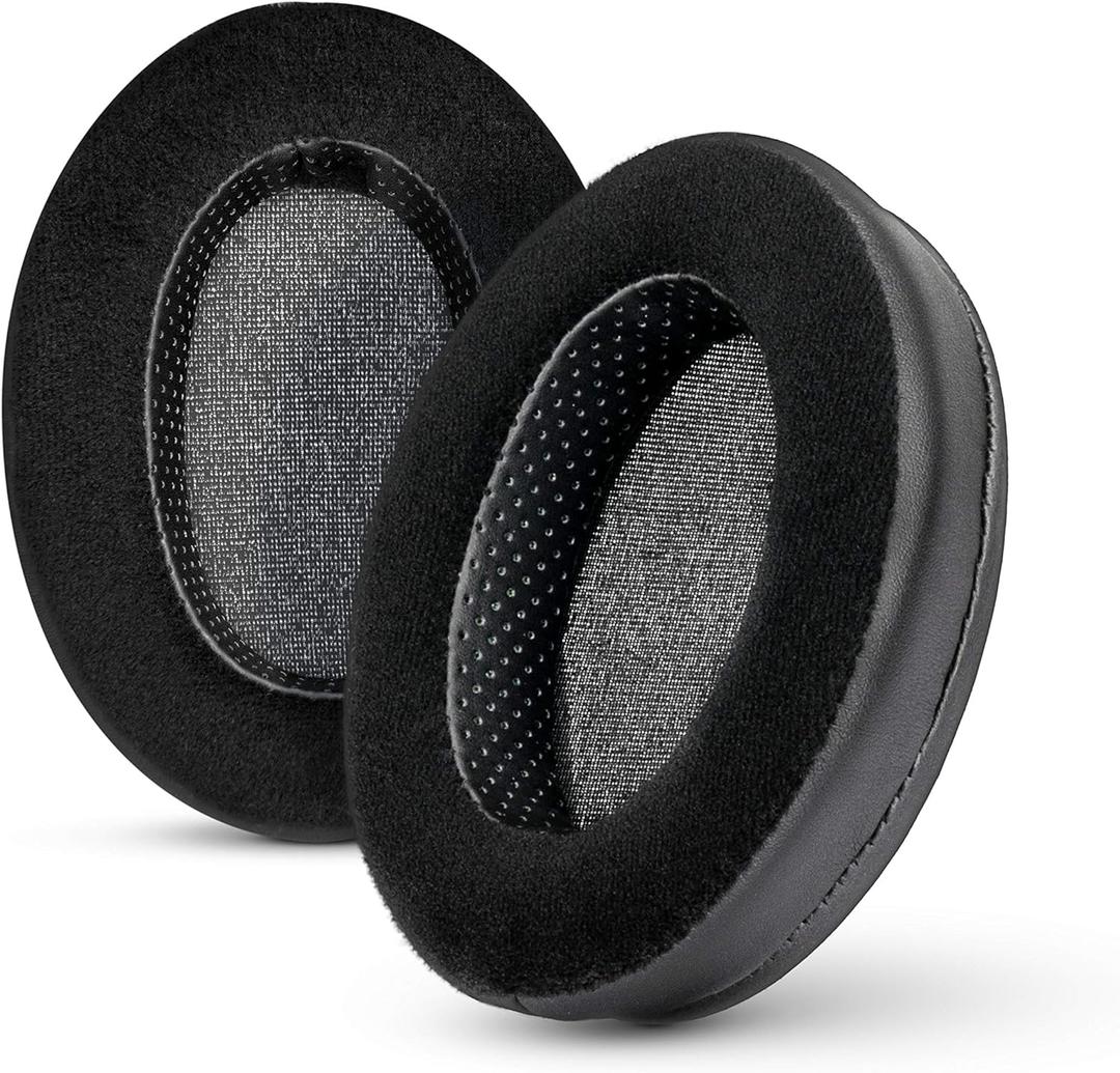 Brainwavz Hybrid Memory Foam Earpad - Black PU/Velour - Suitable for Large Over The Ear Headphones - AKG, HifiMan, ATH, Philips, Fostex