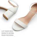 mysoft Women's Chunky Low Heels Open Toe Block Heeled Dress Ankle Strap Pump Wedding Sandals (White, M) 8W