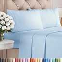 Queen Size 4 Piece Sheet Set - Comfy Breathable & Cooling Bed Sheets Set - Hotel Luxury Bedding for Women, Men, Kids, Teens, Boys & Girls - Deep Pockets, Soft and Wrinkle Free - Oeko-Tex - Light Blue (19 - Baby Blue)