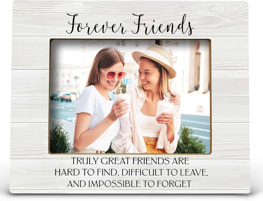 FONDCANYON Forever Friends Sunflower Picture Photo Frame, Bestie Bff Friendship Gifts For Men Women Friends Birthday Christmas Girls (5x7 Inch Photo) (Color2)