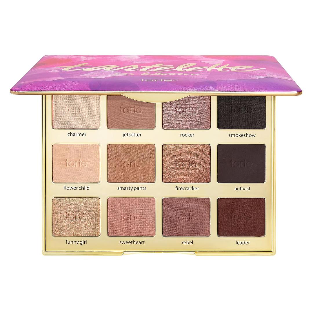 tarte tartelette in bloom Amazonian clay palette Full-Size Eyeshadow Palette with Neutral Matte & Shimmer Finish, Longwear Buildable Makeup, Vegan & Cruelty-Free