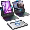 BLOSOMEET Magnetic iPad Air 11 inch (2025 M3/2024 M2), Air 6/5/4 Gen, iPad Pro 11 inch 4/3/2/1 Gen w/Keyboard & Stand, Clear Liftable & Detachable Magnetic Cover, Multi-Touch Trackpad, Black