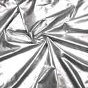 Polyester Spandex Shiny Silver Faux Vinyl 2 Ways Stretch Fabric