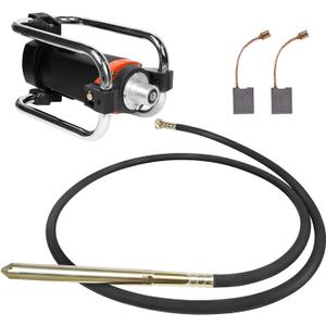 Concrete Vibrator, Ultra Power 1500w 16000 RPM Portable Construction Insertion Vibrating Tool with 6.6 Ft. Shaft Rod, Eliminates Air Bubbles and Mixes Concrete Concrete Vibrator, Black a