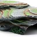 Reptile Resting Terrace Tortoise Climbing Platform Shale Scape Step Ledge, Reptile Cave Hideout Leopard Gecko Accessories Decorations, Great for Reptiles, Amphibians, Bearded Dragons, Lizard, Frogs