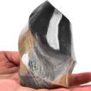 AMOYSTONE Polychrome Jasper Flame Shaped Stone Towers Obelisk Natural Healing Crystal Quartz Reiki Energy Decoration Home Office 0.6-1.0LBS