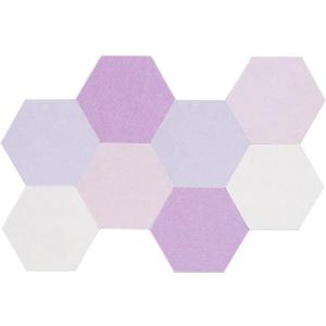 LAJAR 8 Pcs Hexagon Felt Bulletin Board Tiles, Self Adhesive Felt Pin Board Wall Tiles for Photos, Pictures, Memos (Pink)