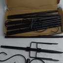 Double Shepherds Hooks for Outdoor,2 Pack 90 Inch Bird Feeder Pole with 5 Prongs Base,Heavy Duty Shepherds Hook,Suitable for Garden in Hanging Flower Basket,Lantern,Bird Nests (90 Inch)