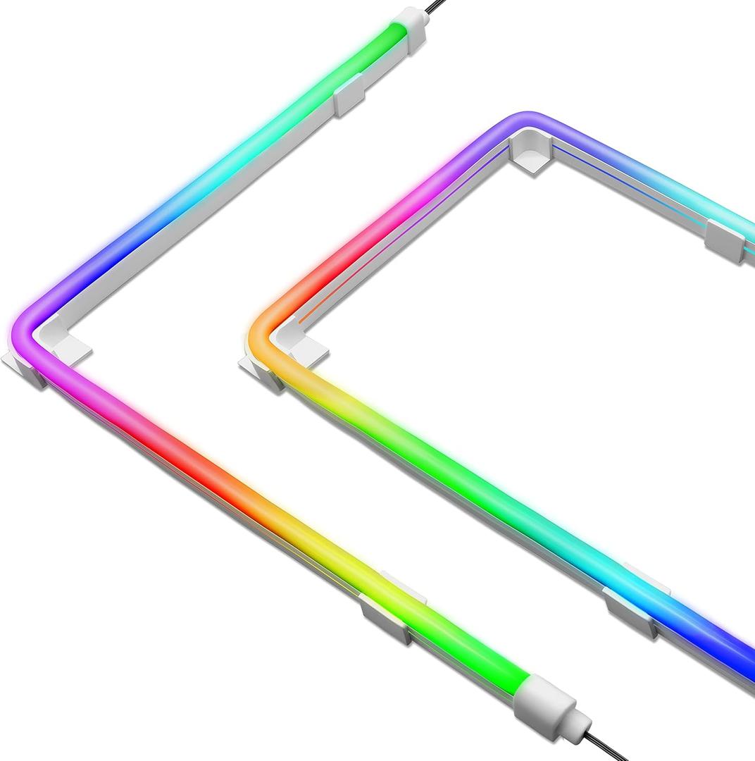 EZDIY-FAB Premium LED Strip Kit for PC 5V ARGB Motherboard Sync,Upgraded with 3-Kinds Mounting Clips-2X 400mm Smooth Lighting Strip