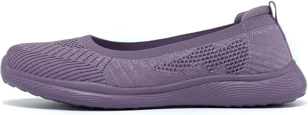 Womens Walking Shoes Loafer Sneakers Mesh Casual Ballet Flat Nurse Casual Dress Clothes Work Shoes (8.5, Purple)