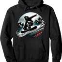 Snowboarder Graphic Design Winter Sports Snowboarding Trick Pullover Hoodie, Size M