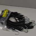 Rubber Bungee Cords Heavy Duty Outdoor with 1.8X Max Stretch & Over 176 lbs Load, 100% EPDM Black Bungee Straps with Standard S Hooks for Cargo, Tarps, Van, Truck, Motorcycle, Weatherproof (10 Pack) (21 inches)