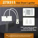 2026 NEW Dryer Repair Kit Compatible with Whirlpool Maytag Kenmore Gas Dryers Includes 279311 Igniter 279834 Gas Valve Coil 338906 Gas Dryer Flame Sensor