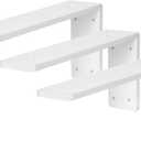 Countertop Support Bracket 12 Inch 3 Pack 3/8" Thick White Heavy Duty Granite Support Bracket 12"x6"x2.5" L Shape Iron Metal Support for Granite Quartz Wood Laminate Countertops
