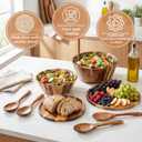 LemonRoad 2 Sets 10" 12" Large Wooden Salad Bowls Set Acacia Wooden Mixing Serving Bowls Decorative with Serving Utensils and Cover for Fruits Salad Pasta Kitchen Party