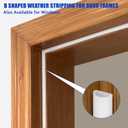 Weather Stripping Door Seal Self Adhesive Door Weather Strip Silicone D Shaped Seal Strip for Door Frame/Window Seal, 20Ft, White (3/8" W  1/4" T)