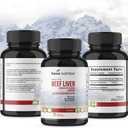 Pasture Raised Grass Fed Grass Finished Beef Liver Capsules | 3000mg Serving | 100% Hormone Free Desiccated, Undefatted Beef Liver with No Fillers, Non-GMO, Pesticide Free, Gluten-Free