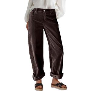 Flamingals Wide Leg Jeans for Women Mid Waist Baggy Stitch Decor Denim Washed Pants Without Belt Medium