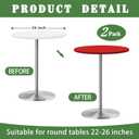 4 Pack 24 Inches Small Round Fitted Tablecloth for Cocktail Table Topper Cap Elastic Waterproof Stretch Washable Folding Picnic Table Cover Spandex Tablecloth for Dining Bar Pub and Parties (Red)