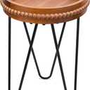 Outdoor Side Table Round Small Accent Table Wood Patio Side Table, Round, 13-inch diameter, 19.4-inch height