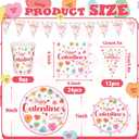 Qinyoung 25 Set Galentines Day Party Decoration Conversation Candy Heart Tableware Set Conversation Heart Disposable Paper Plates Napkins and Cups Happy Galentines Banner for Valentines Party Supplies