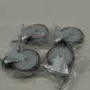 AAGUT 5 Inch Locking Swivel Casters 1/2"-13 x 1.5 Threaded Stem Wheels with Brake Grey TPR Rubber Wheel Set of 4