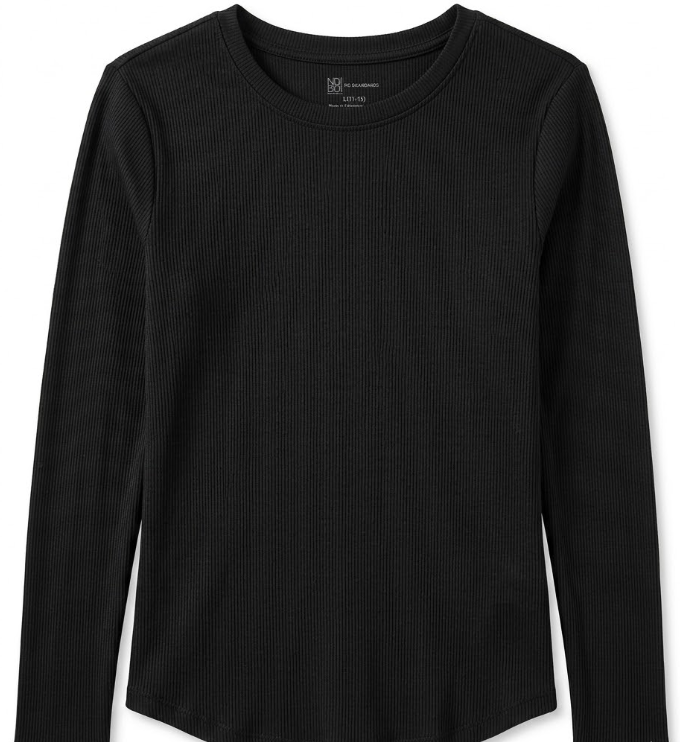 Juniors NO BOUNDARIES Black Long Sleeve Knit Top Black, XXL