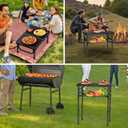 Anbte Folding Camping Table with Storage Net, Pure Black Aluminum 2ft Picnic Table 23.2" x 16" Outdoor Table Adjustable Height Max 27.5", Lightweight, Waterproof, Portable Handle for Travel Cooking