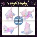 Hopearl LED Musical Stuffed Cat Lighting Up Singing Plush Toy Playset Mommy Cat with 3 Baby Kittens in her Tummy Lullaby Animated Soothe for Mom Kids Toddler Girls, Rainbow, 18''