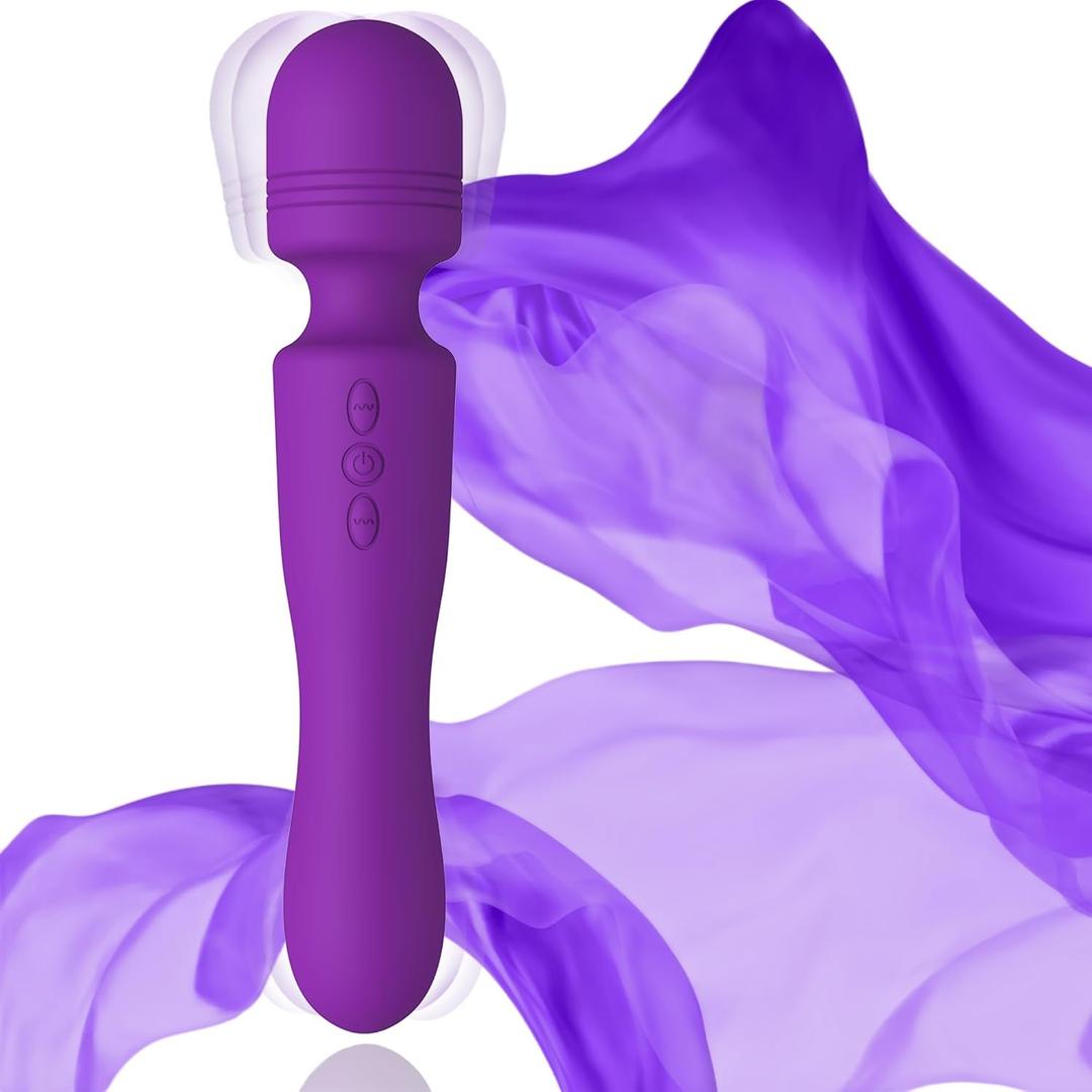 Electric Handheld Double-Ended Shoulder Neck Back Relaxation Tools Portable Travel Home Work Sports Out Use Relieve Deep Tissue Whole Body Muscle Pain Fatigue -Purple
