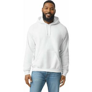 Gildan Adult Fleece Hooded Sweatshirt, Style G18500 (Medium, White (1-pack))