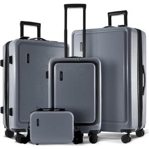 Hard Shell Luggage Sets with Spinner Wheels 4 Piece, Expandable Large Suitcases with TSA Lock, Travel Large Suitcase Set, Grey Luggage Set