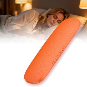 Bone Conduction Sleep Speaker Under Pillow, Ultra-Thin Non-in-Ear Pillow Speaker with Bluetooth & TF Card Playback, Portable Bedside Speaker for Side Sleepers, Travel & White Noise (Orange)