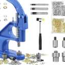 Allstarco Grommet Press Machine Kit with 3000 Grommets  Durable Starter Hand Press Tool with 3 Dies (1/4" - 6mm, 3/8" - 10mm, 15/32" - 12mm) for Canvas, Leather, Tarps, Banners, Fabric  Eyelets (Gold / Silver Grommets - 3000 Pieces)
