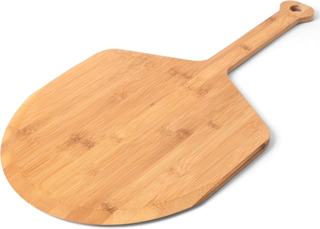 Azlan's Essentials Wood Pizza Peel 16 Inch - Sustainably Sourced Wooden Bamboo Pizza Paddle with Ergonomic Handle For Baking Homemade Pizza and Bread, No Split or Cracks, Extra Large.