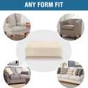 H.VERSAILTEX Velvet Stretch Couch Cushion Cover Plush Cushion Slipcover for Chair Cushion Furniture Protector Seat Cushion Sofa Cover (1 Piece Armchair Cushion Covers, Cream)