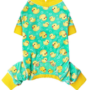 KYEESE Dog Pajamas Stretchy Pet Jammies Coat Comfy Pet Onesie Costume Velvet Dog Pajamas Small Sized Dogs Soft Dogs Clothes Pjs with Yellow Ducks Pattern, Large