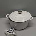 Enameled Cast Iron Dutch Oven - Umite Chef 5QT Pot with Lid & Cotton Potholders - Heavy-Duty Cookware for Bread Baking, Braising, Stews, Roasting(Cream White)