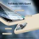 4 x [5 in 1 for iPhone 11 Pro Max Case 6.5, with 2 Pack Screen Protector + 2 Pack Camera Lens Protector, Liquid Silicone Slim Shockproof Protective Phone Case [Microfiber Lining] (Stone)